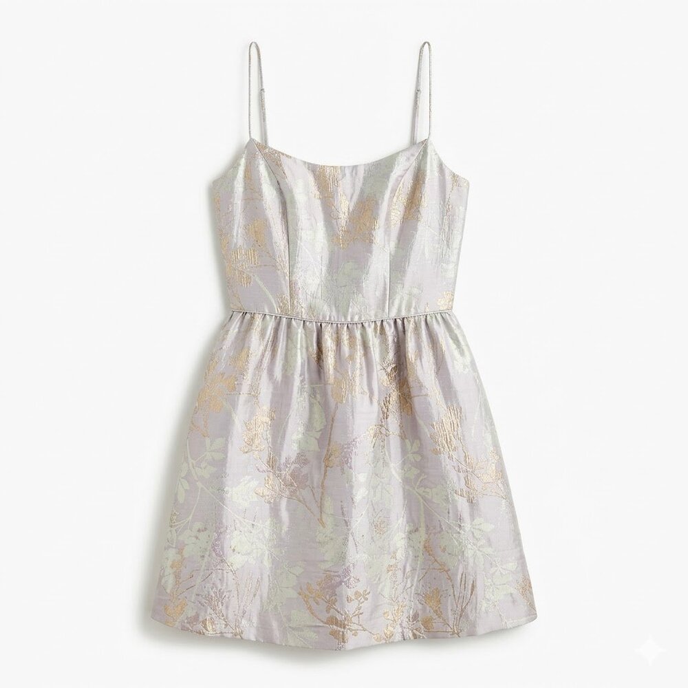 Gianni Bini Dress Size 2 Metallic Jacquard Floral Brocade Mini Party Cocktail